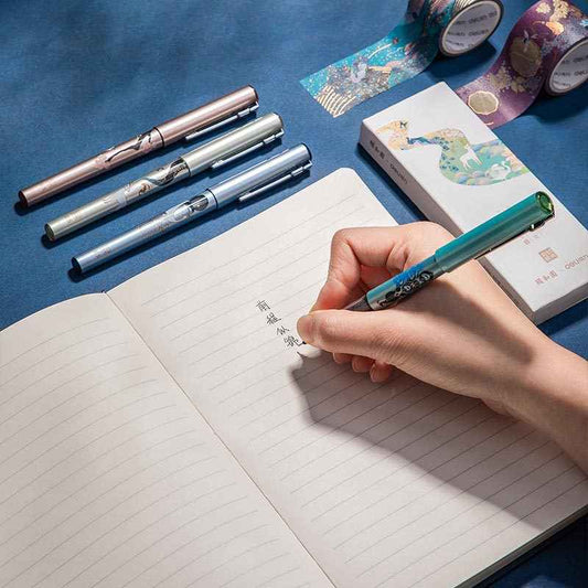 DELI Summer Palace Gel Pen 0.5mm Needle Tip,Black Ink,8-Pack