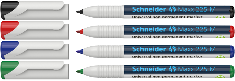 Schneider Maxx 225 M ei-pysyvä merkkauskynä 1.0mm 4 värin pakkaus