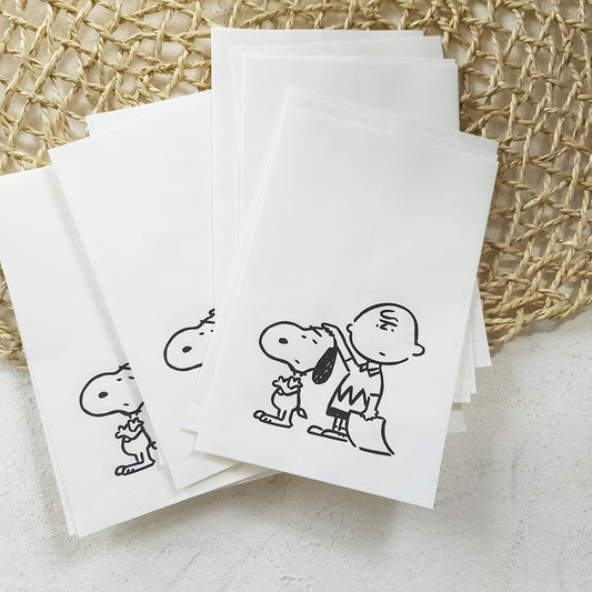 50PCS Cute Dog Anime White Paper Bag