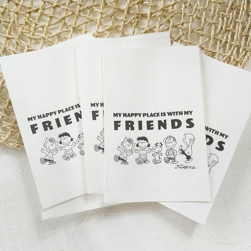 50PCS Cute Dog Anime White Paper Bag