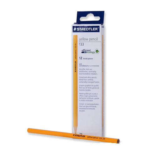 STAEDTLER 133 Yellow Pencils,UN-Sharpened HB/2H/2B,12 Pack