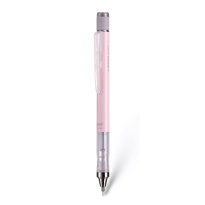 Tombow Monograph 0.5mm Mechanical Pencil – Clear Pink Shaker Pencil With Mono Eraser