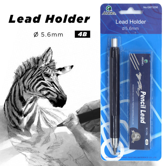 5.6mm Mechanical Pencil Lead Holder Clutch with 6pcs 4B Pencil Leads