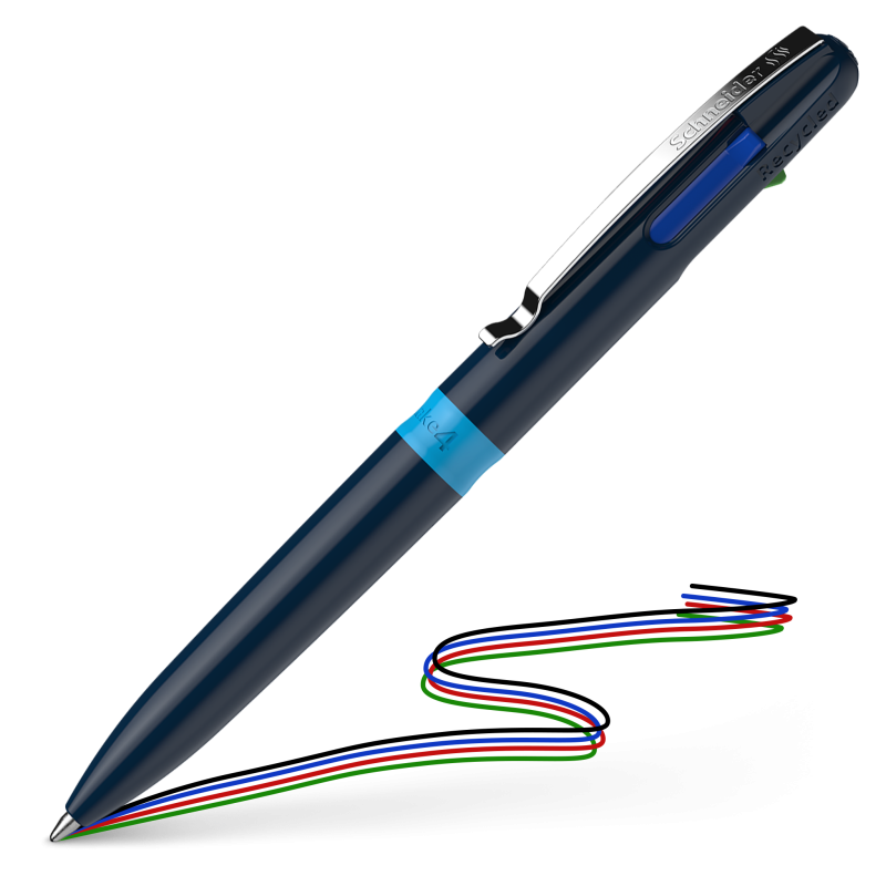 Penna A Sfera Schneider Pulse Pro – Fusto Mirtillo Con Superficie Gommata, Mina Express 775 Punta Inox, Tratto Medio Blu, Meccanismo A Pressione
