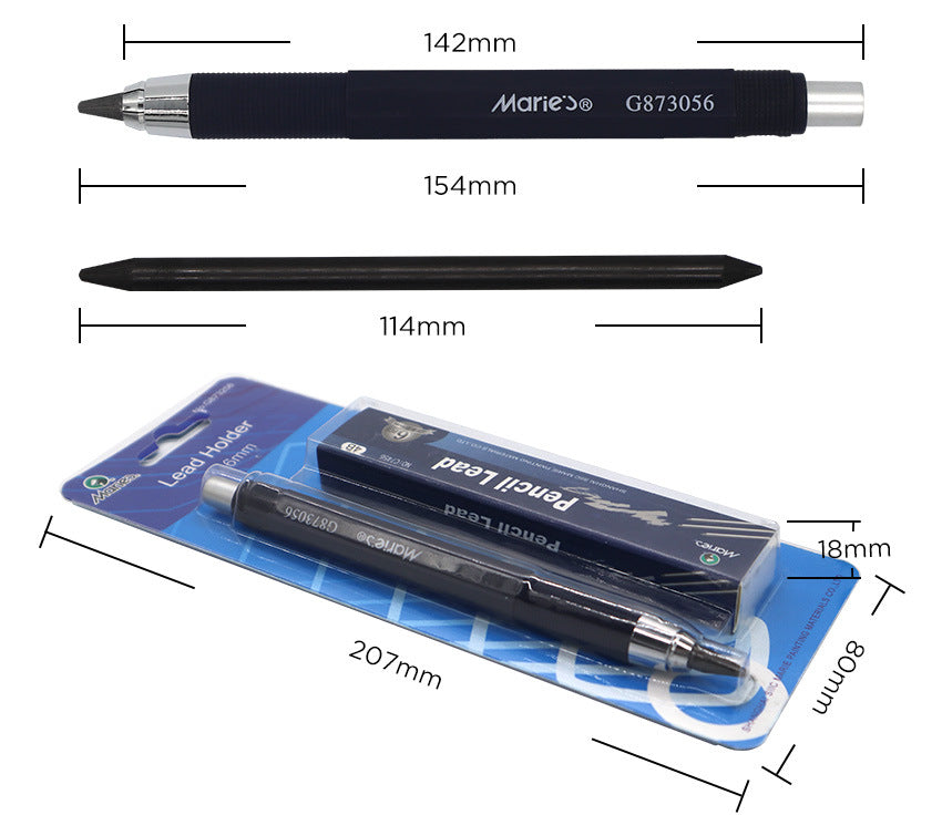 5.6mm Mechanical Pencil Lead Holder Clutch with 6pcs 4B Pencil Leads