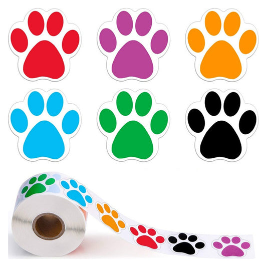 1000pcs Dog Paw Prints Stickers,1 inch