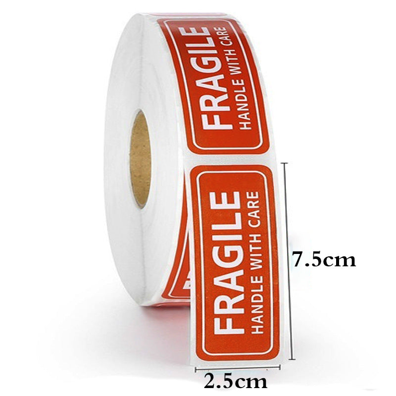 Fragile 1"x3" Handle with Care Shipping Stickers,500 Labels Per Roll