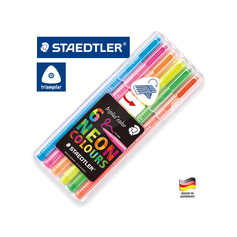 STAEDTLER 323 Triplus Color Fibre-Tip Pens,1.0 mm,6 Neon Colours