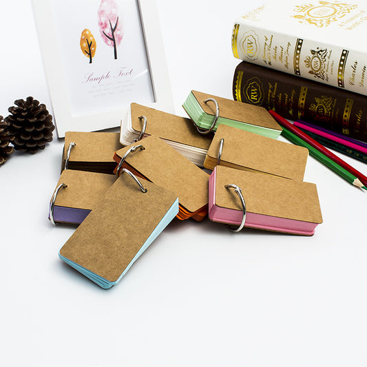 Blank Color Index Cards with Ring Memo Note Cards,8-Color