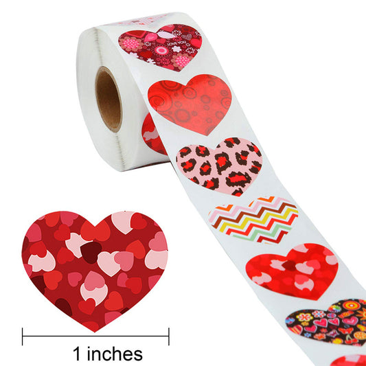 1000pcs Love Heart Stickers 1 inch