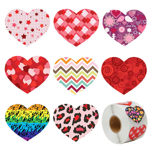1000pcs Love Heart Stickers 1 inch