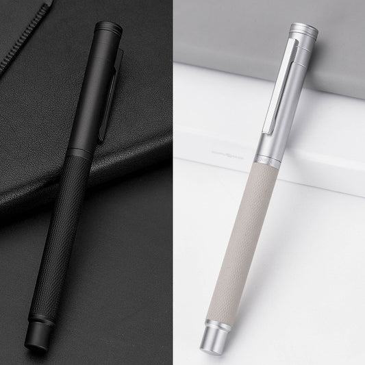 Hongdian Matte Black/Silver Forest Fountain Pen