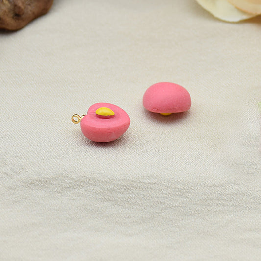 10pcs 3D Resin Peach Charms for Jewelry Making Necklace Earring Half