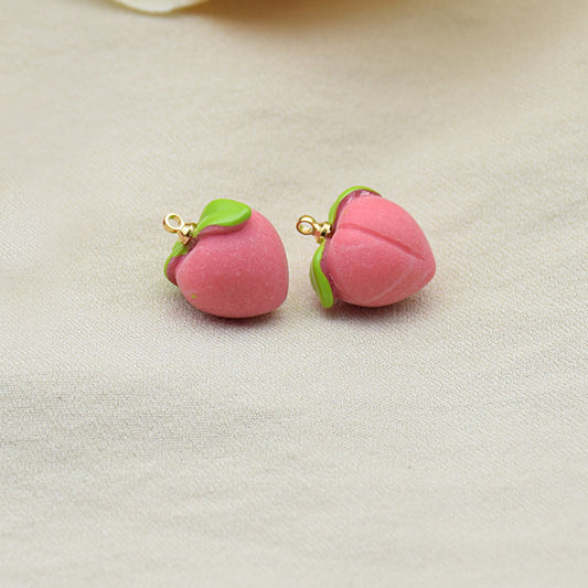 10pcs 3D Resin Peach Charms for Jewelry Making Necklace Earring Whole
