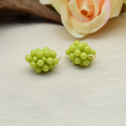 10pcs 3D Resin Grape Charms for Jewelry Making Bracelets Necklace Yellow Green