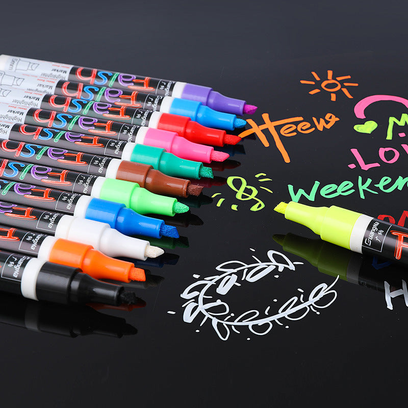 Guangna Dry Erase Markers,12 Color White Board Chisel Tip Markers