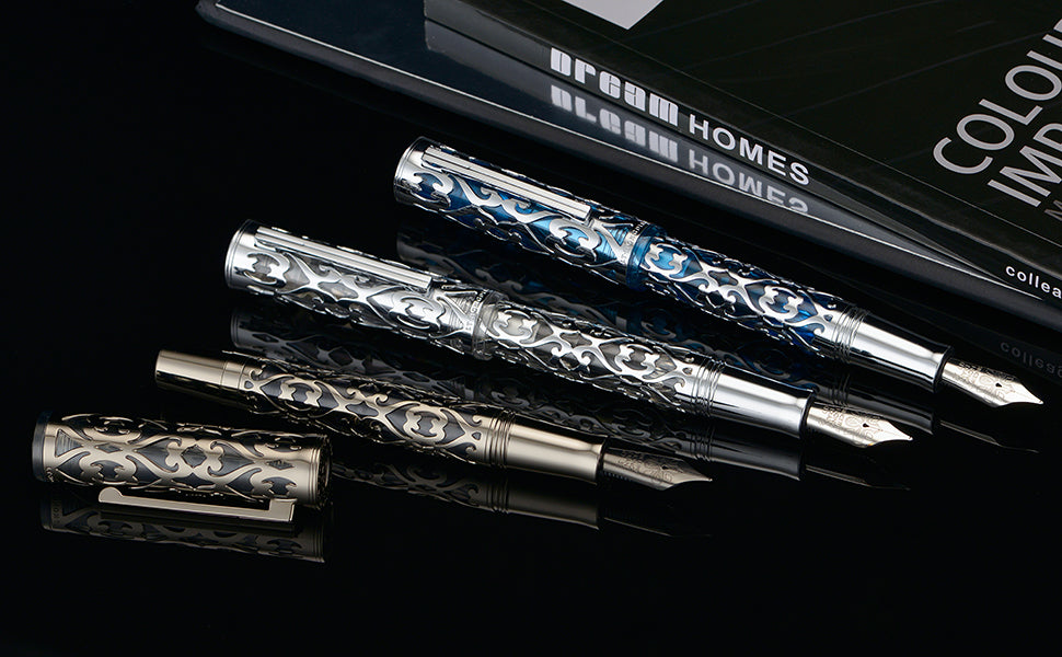 Hongdian D1 Piston Fountain Pen Hollow Skeleton Resin Pen