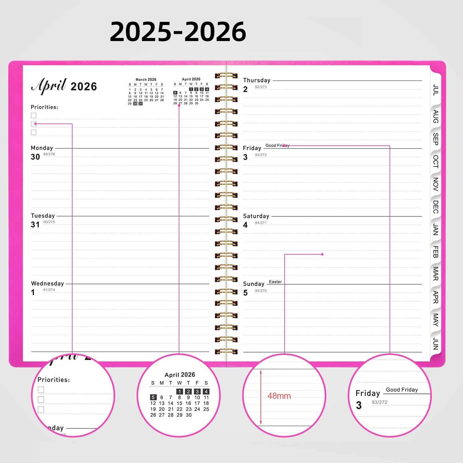 2026 Weekly and Monthly Planner Calendar A5