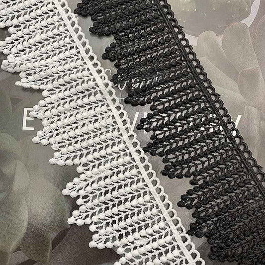 5.5cm Milk Silk Water-Soluble Leaf Embroidery Lace Trim – 10 Yards