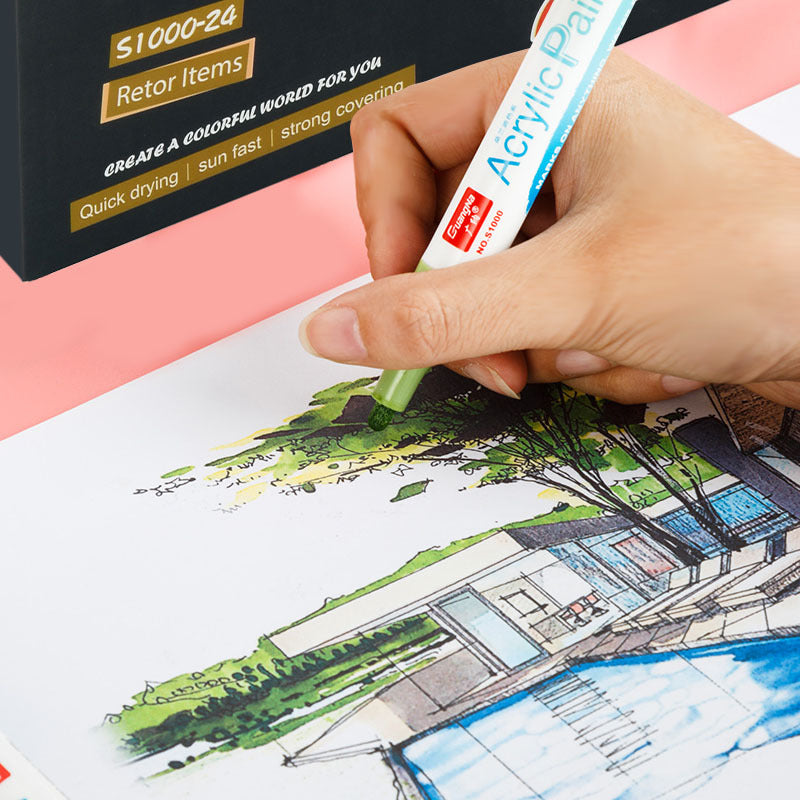 Guangna Pastel Paint Acrylic Marker Pens,3mm Medium Tip,12 Colors - TTpen
