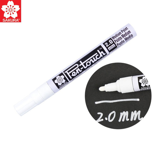 Sakura Pen-Touch Paint Marker 0,7/1,0/2,0 mm vit färg, 4-pack