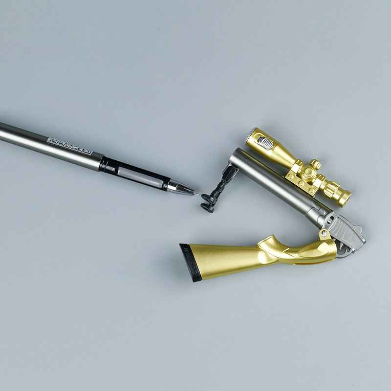 Gun Shape Gel Ink Ballpoint Pen with LED Light - 10 Pack