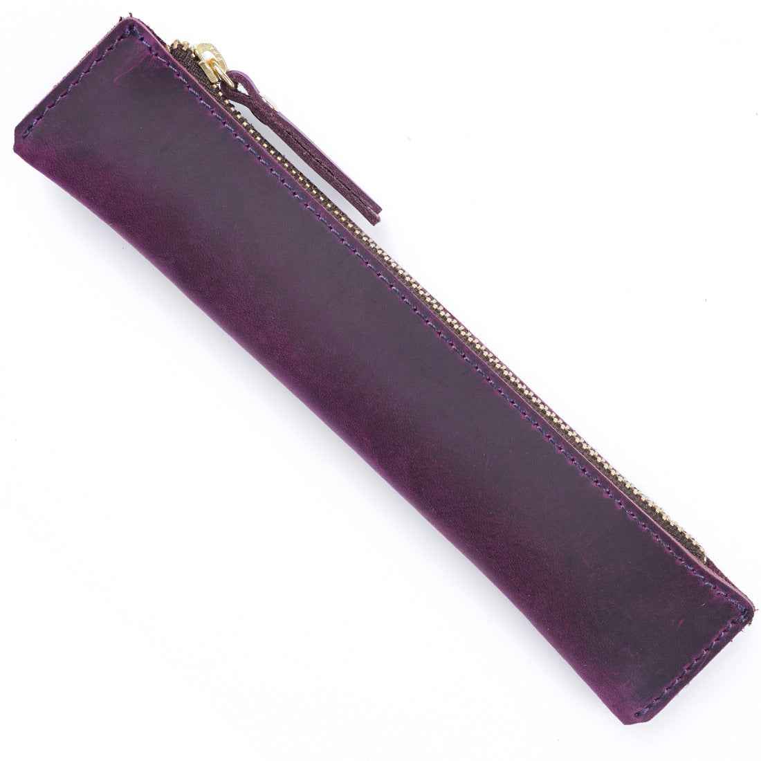 Mini Genuine Leather Fountain Pen Case Sleeve Purple