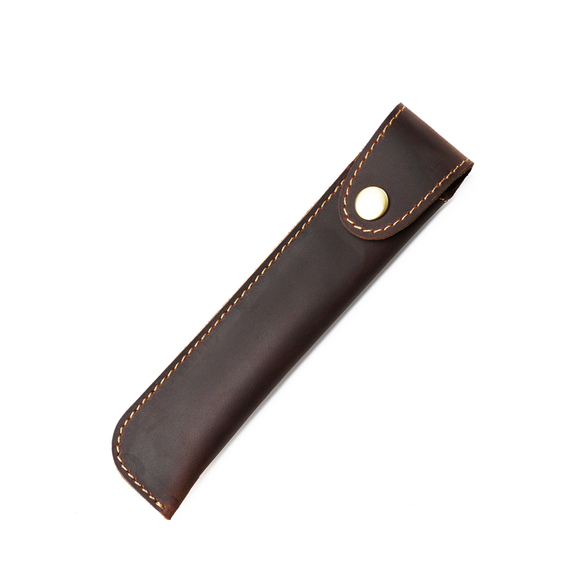 Handmade Crazy Horse Leather Fountain Pen Sleeve Coffee