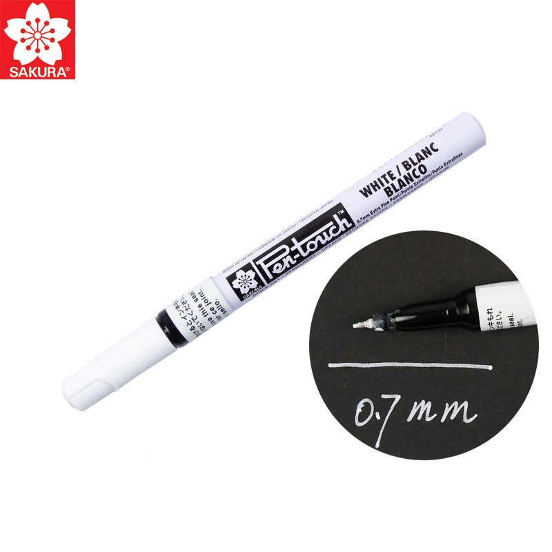 Sakura Pen-Touch Paint Marker 0.7/1.0/2.0mm White Color,4 Pack
