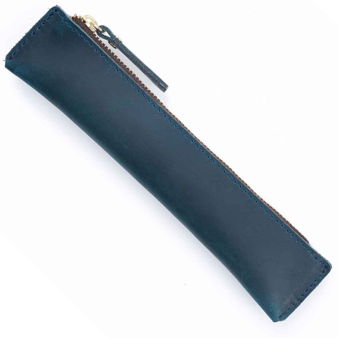 Mini Genuine Leather Fountain Pen Case Sleeve Blue