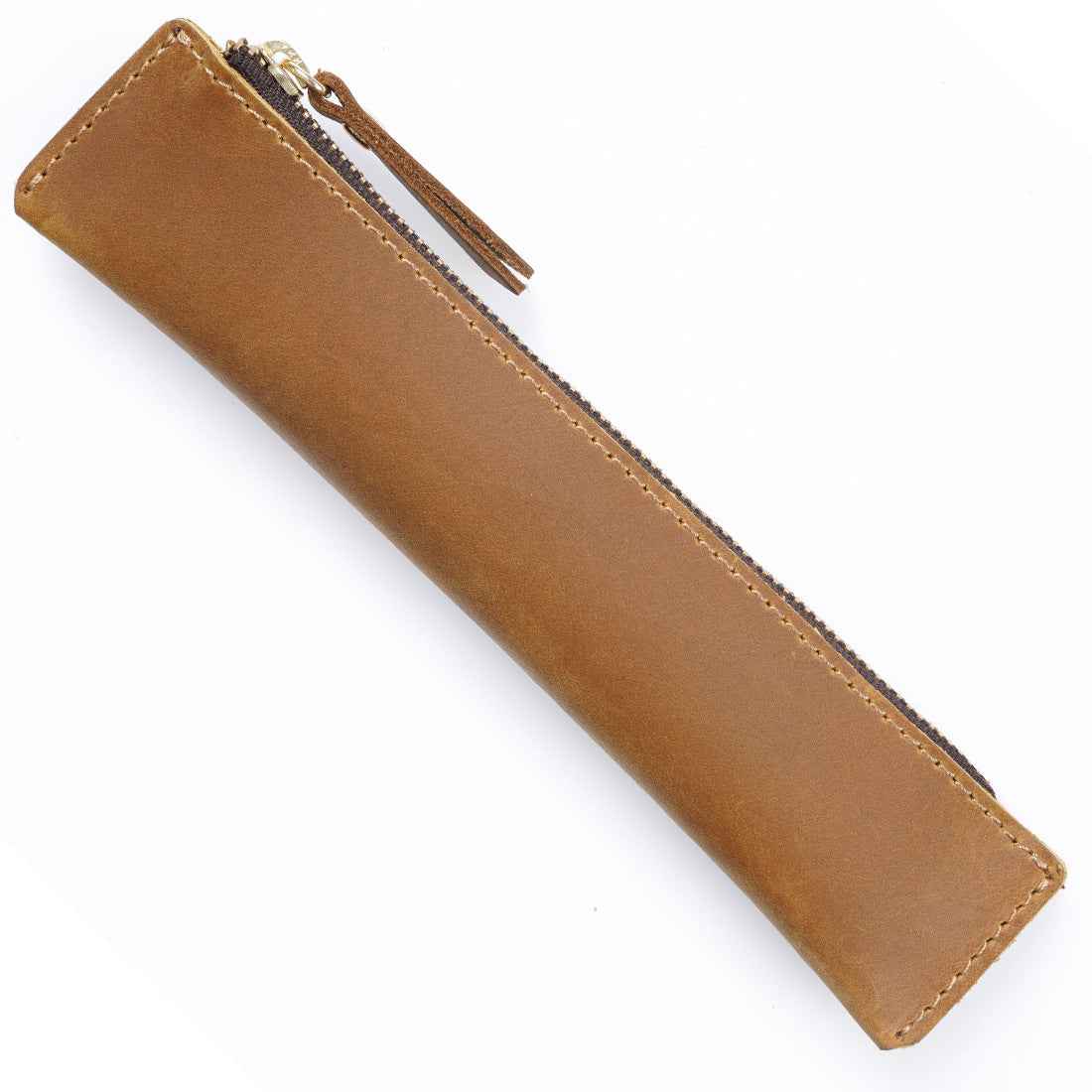 Mini Genuine Leather Fountain Pen Case Sleeve Yellow