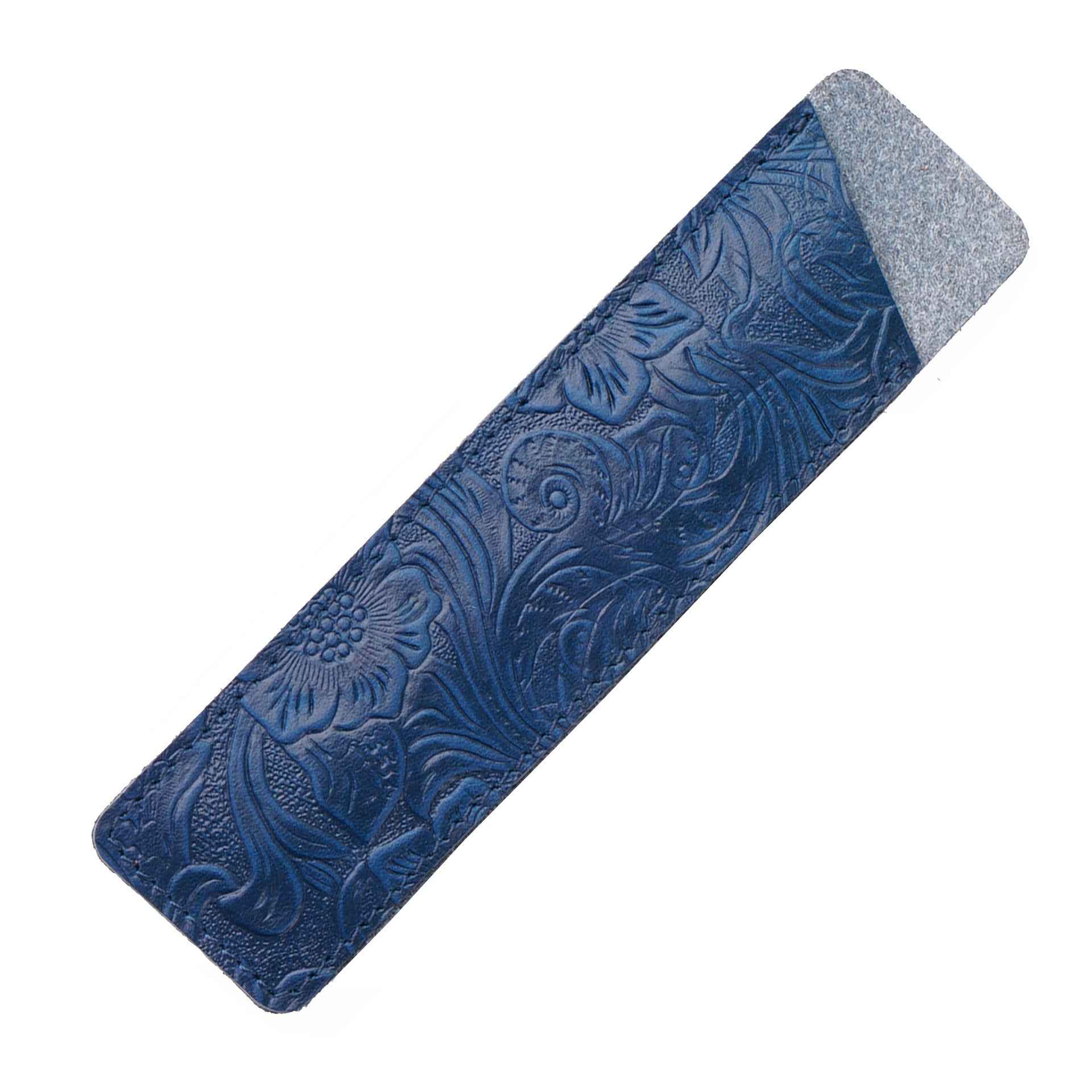 Handmade Leather Fountain Pen Sleeve Protector,2 Pack Flower Blue