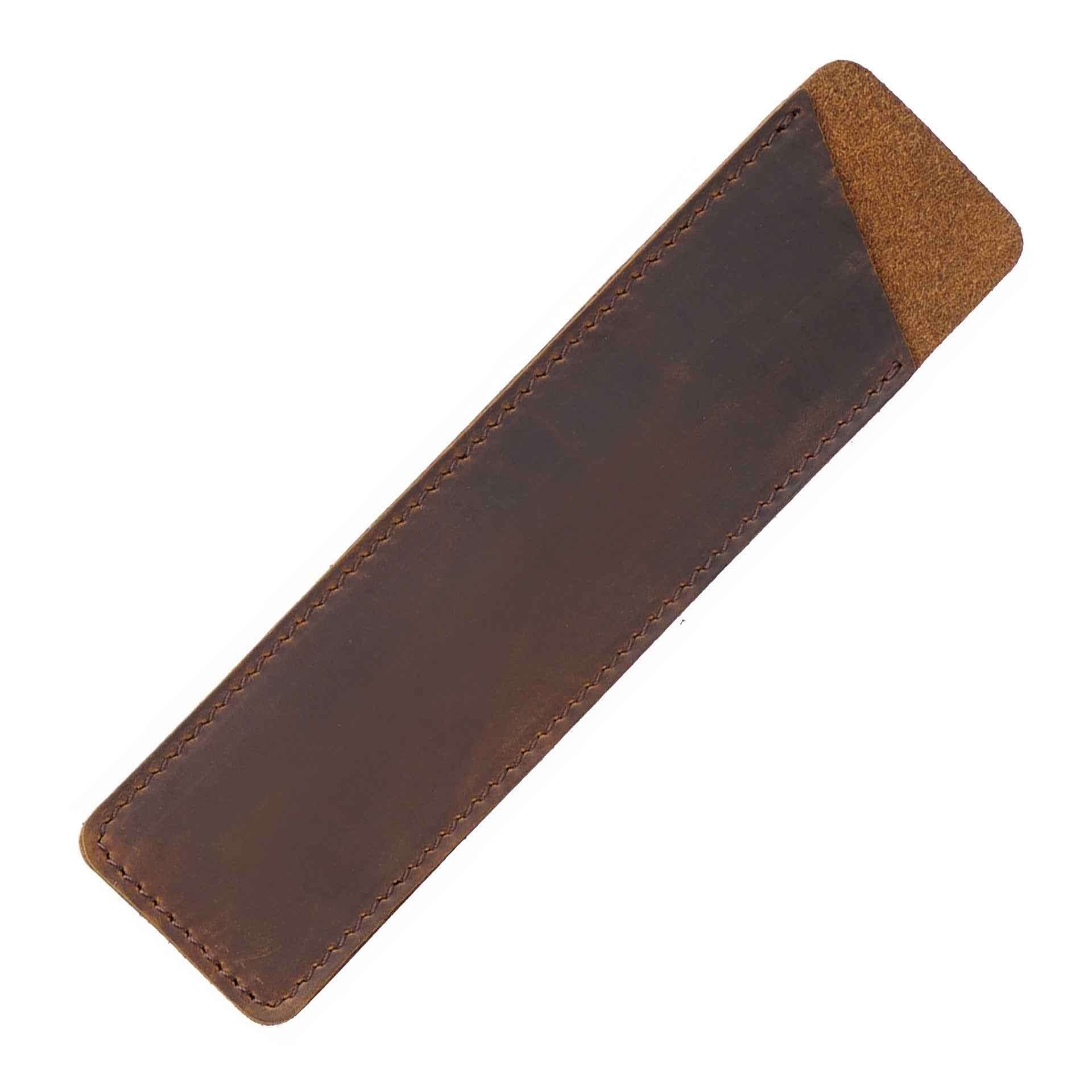 Handmade Leather Fountain Pen Sleeve Protector,2 Pack Brown