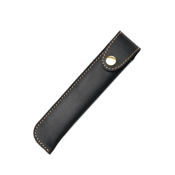 Handmade Crazy Horse Leather Fountain Pen Sleeve Black