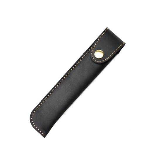 Handmade Crazy Horse Leather Fountain Pen Sleeve Black