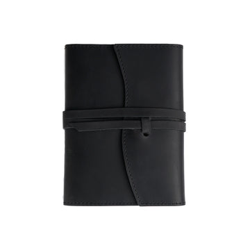 Leather Notebook Cover Vintage Refillable Journal Sleeve A5 / A6 Black