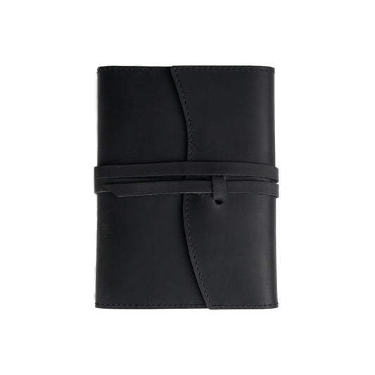 Leather Notebook Cover Vintage Refillable Journal Sleeve A5 / A6 Black
