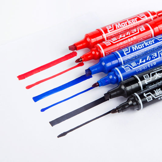 LETO oljebaserad permanent marker med dubbla spetsar — mejsel och fin | 10-pack