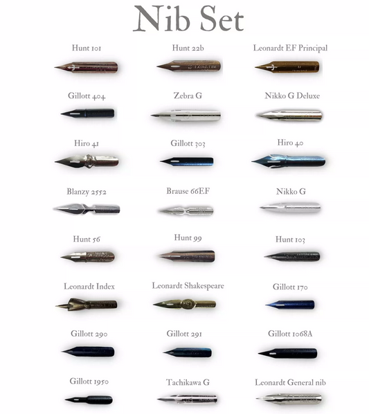 24 Different Dip Pen Nibs Set for Beginners Sketching Drawing