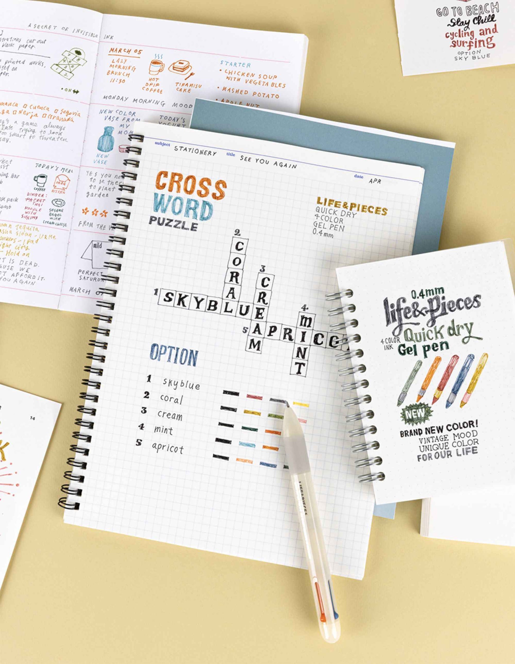 Livework Life&Pieces 4 Color Gel Pen 0.4mm