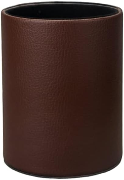 PU Leather Pen Pencil Holder Desk Organizer  (3.3" x 3.3" x 4")