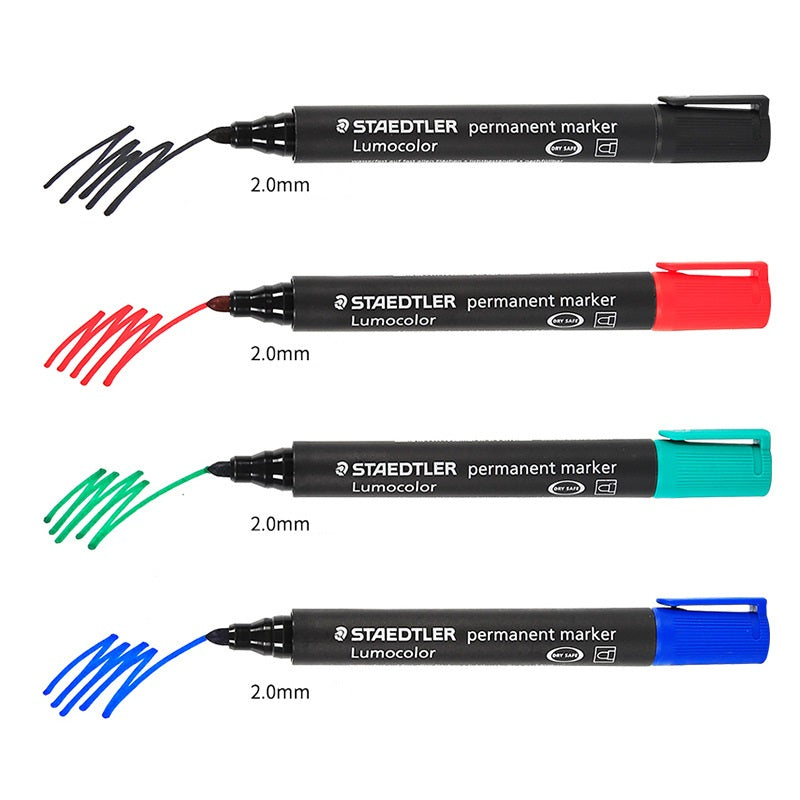 STAEDTLER 352 Lumocolor Permanent Marker Pen,2mm,4 Pack