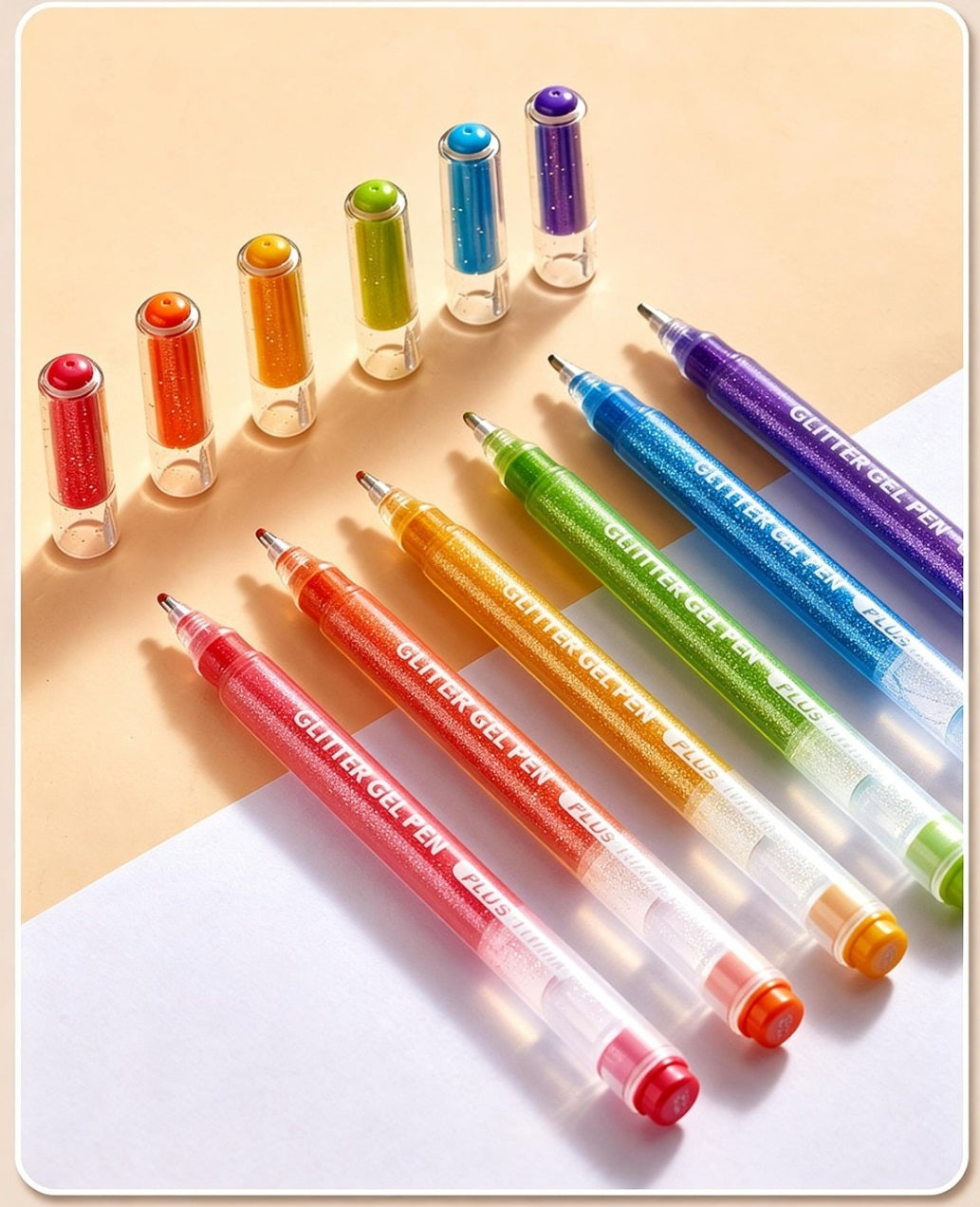 36-Color Glitter Gel Pen Set 1.0mm Metallic Pearl & Neon Highlighter
