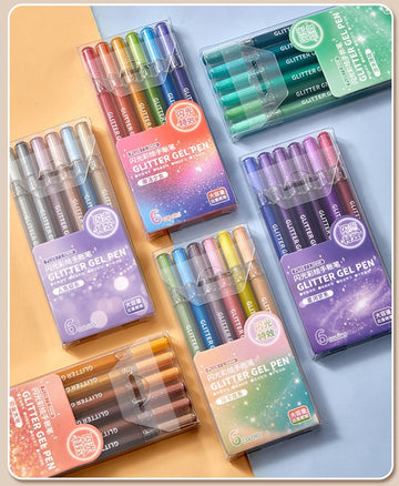 36-Color Glitter Gel Pen Set 1.0mm Metallic Pearl & Neon Highlighter