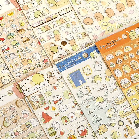 Gold Foil Kawaii Corner Stickers – 16-Pack Animal & Watermelon