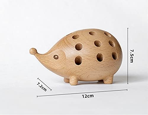 Hedgehog Wooden Pen Cup Pencil Holder