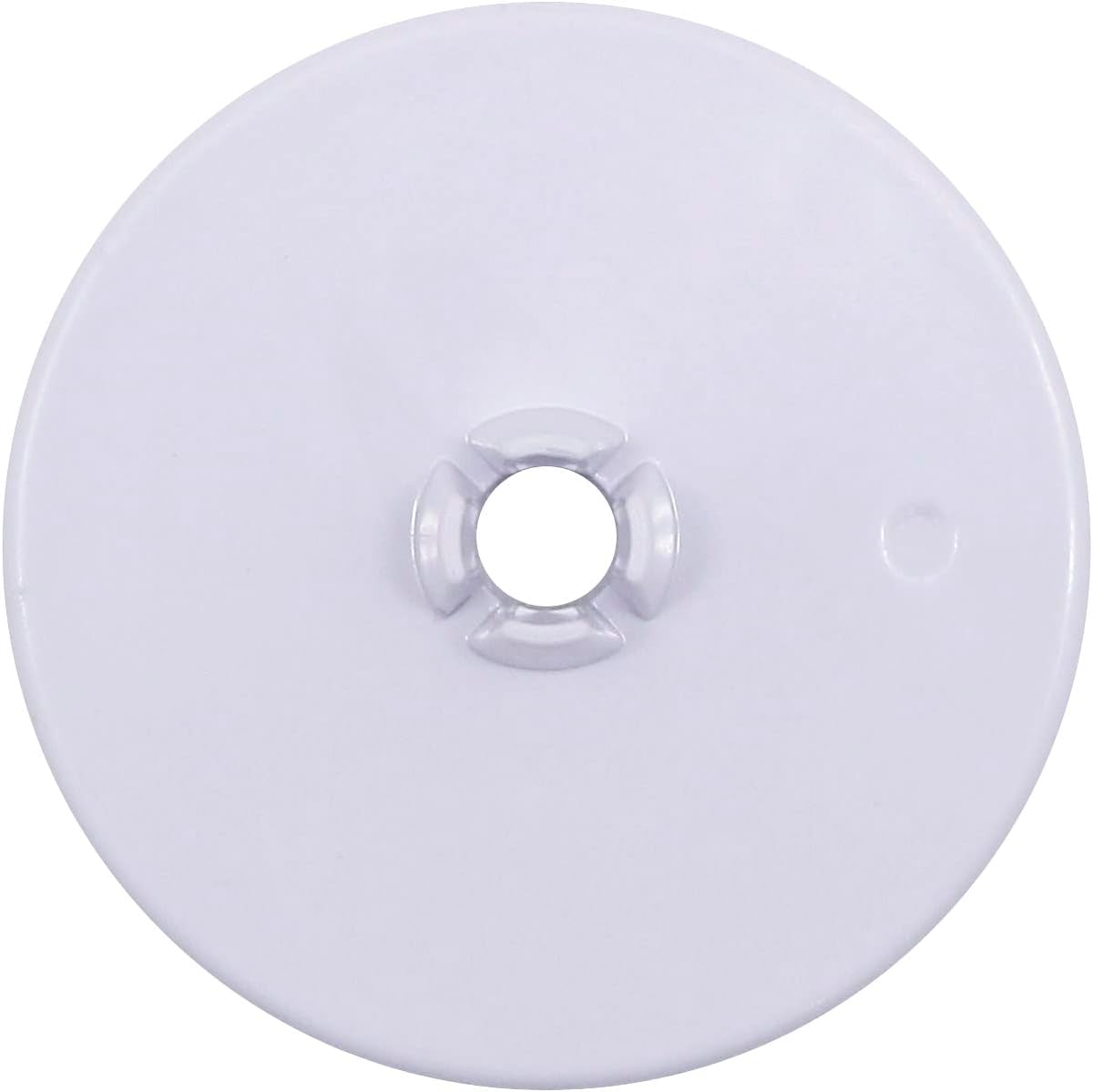 White spool pin cap top with central hole and small clip details