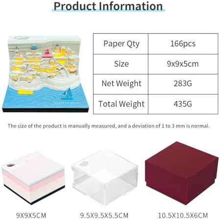 3D Art Calendar Memo Pad 2025, Arts Pads Calendar With LED Lights,Christmas Advent Calendar Paper Sculpture Art Memo Notepad For Christmas Desktop Decoration Gift (Green