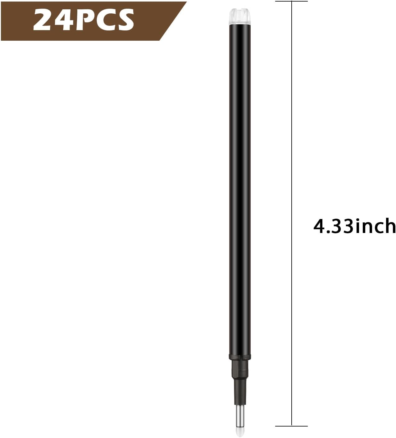 24 Pack Erasable Gel Ink Pen Refills Fine Point 0.5 mm (Black)