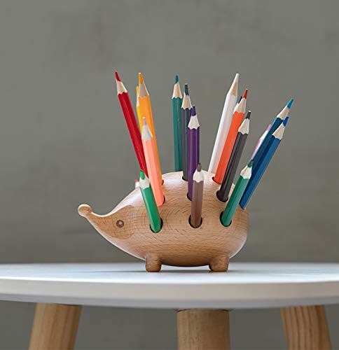 Hedgehog Wooden Pen Cup Pencil Holder